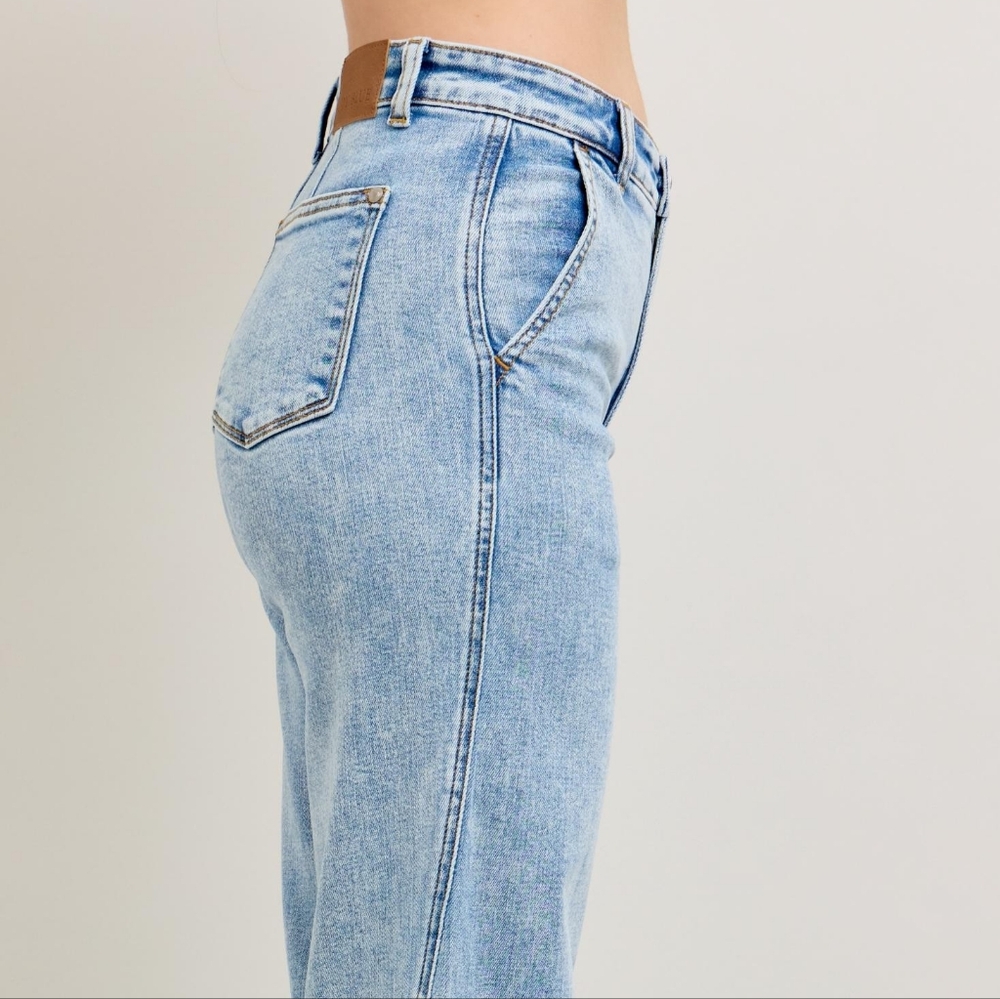 Judy Blue High-Rise Boyfriend Jeans Ultra Wide Leg Panel Relaxed 90s Denim Pants - Picture 10 of 16